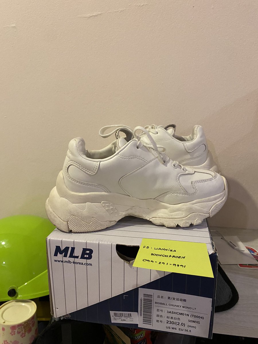 pvaaax's tweet photo. ขายรองเท้า mlb มือ2 ไซร้ 36.5 ซื้อมาตอน 5,200 ขายต่อ 2,500 ค่ะต่อรองราคาได้นะคะ ใส่ไม่กี่ครั้งจริงๆ ขายเพราะซื้อมาเล็กไปตอนแรกว่าจะทนใส่แต่ไม่ไหวจริงๆ นัดรับได้จรัญ 13-60 สาย1,2 ตลิ่งชัน DMขอดูรองเท้าเพิ่มเติมได้เลยนะคะ 🙏  #รองเท้ามือสอง #MLB https://t.co/DMVYjvixm6