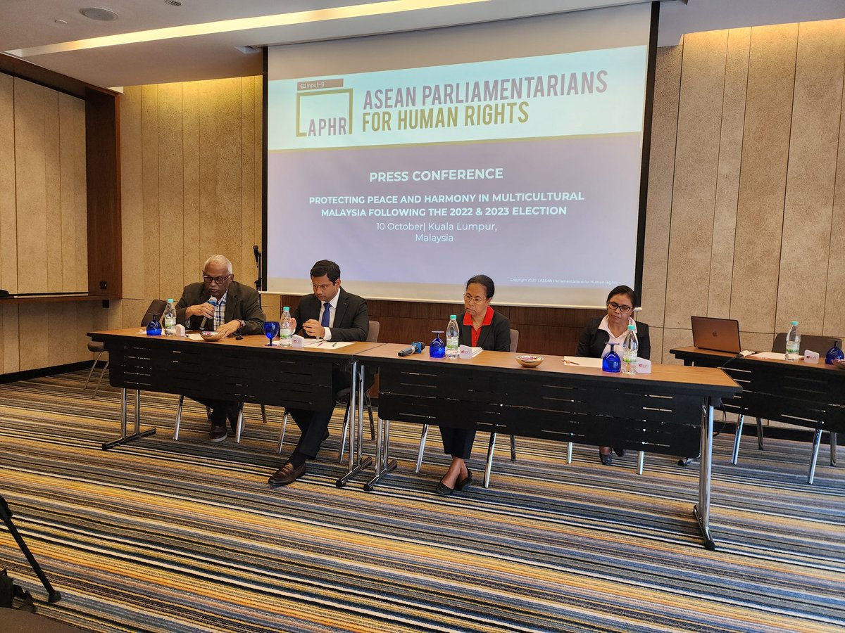 ASEANMP's tweet photo. LIVE NOW: APHR Press Conference on preliminary findings of fact-finding mission of peace and harmony in Malaysia

WATCH HERE: https://t.co/QDaEVvyUxK https://t.co/3oJMTMaIY1