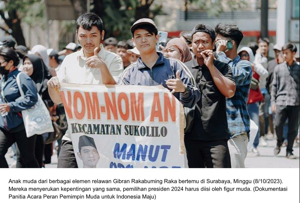 sapulidinus's tweet photo. Bolone Gibran Tergabung Dalam Relawan Gibran Bertemu di Surabaya Dukung Pemimpin Muda Maju Pilpres 2024 https://t.co/TZnjamBfzB via @Sapulidi #Bolonegibran #Relawangibran Senin Sarapan dan mengucapkan Allahu Akbar https://t.co/OAp5dqrSQv
