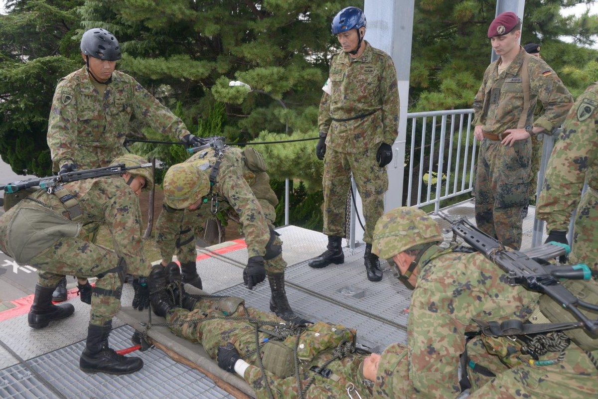 日独若年幹部交流①】 #第1空挺団 は、日独若年幹部交流の一環として