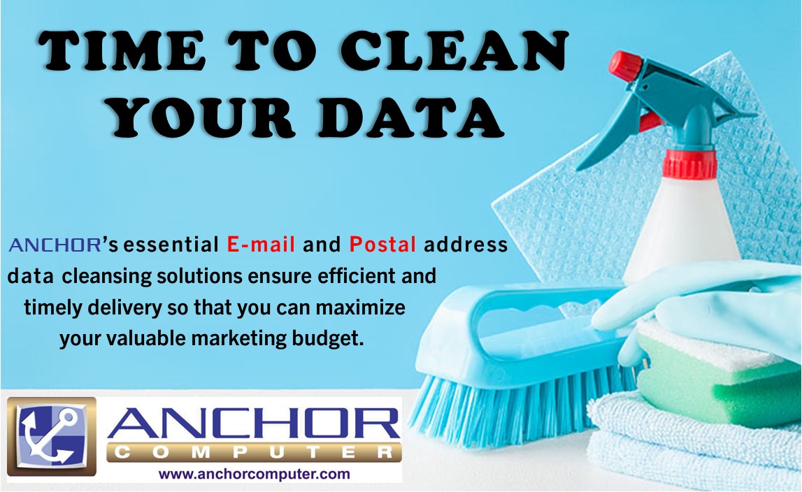 Does your data need to be updated and  'cleaned'? Don't wait until Spring. Contact @AnchorComputer today - marketing@anchorcomputer.com (631) 293-6100.. bit.ly/3HGmnU6 #data #datahygiene #cleaning #email #data #datacleansing