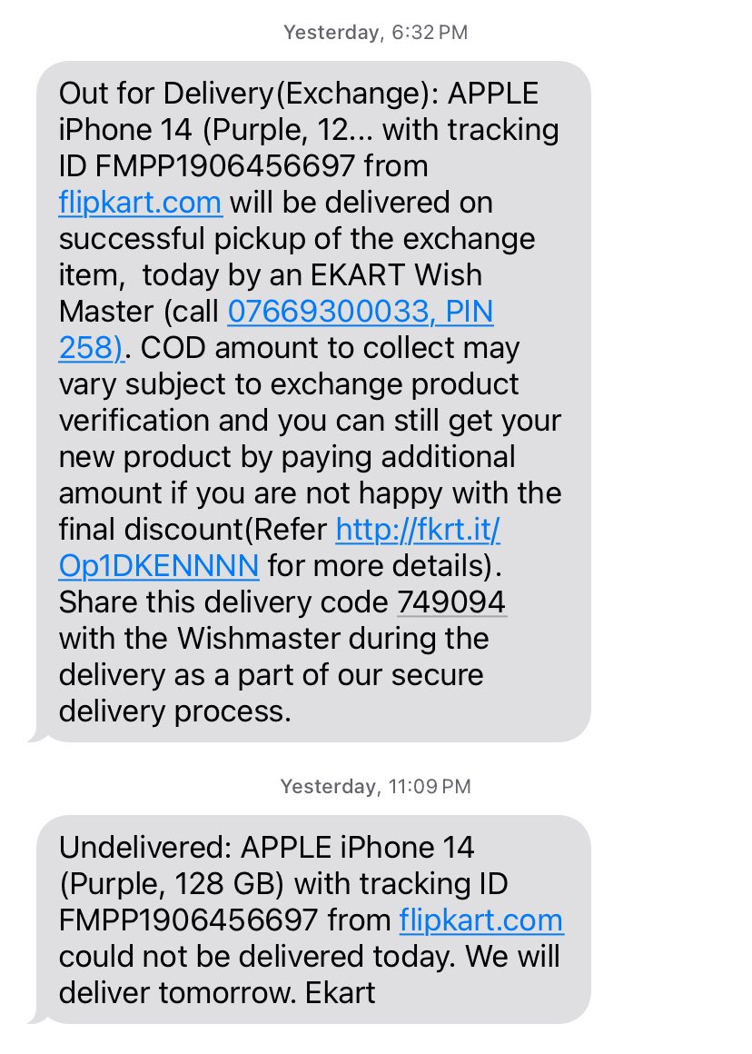 #ConsumerGrievance
Kindly notice as to how customers are fooled in the name of SALE! iPhone14 ordered during the #FlipkartBigBillionDays sale with complete payment done in advance is still awaited even after repeated requests & reminders