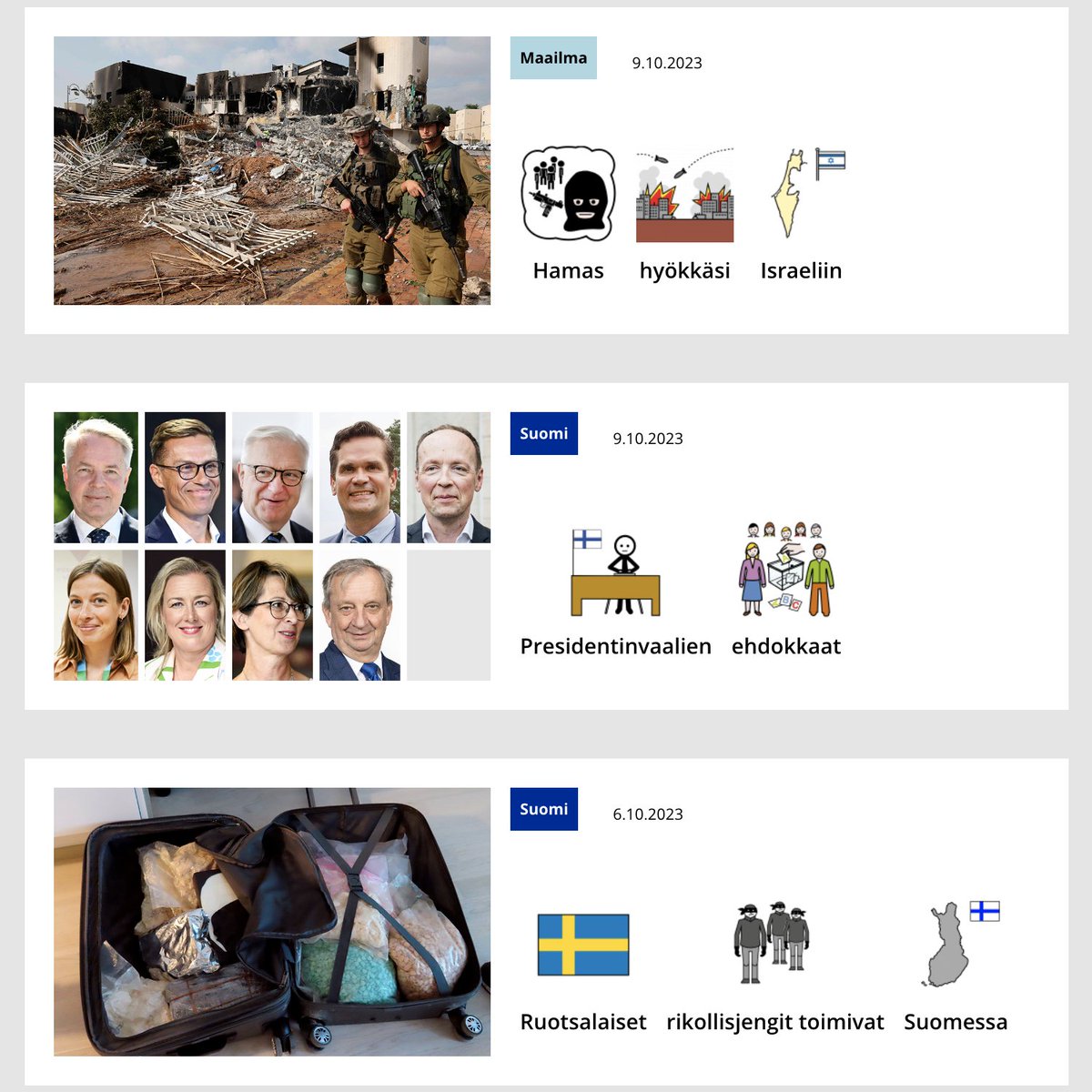 Lähi-idästä tulee ikäviä uutisia 😔 Papunet tuottaa kuvauutisia ajankohtaisista aiheista Selkosanomien verkkolehteen. Kuvauutiset löydät osoitteesta selkosanomat.fi/kuva. #kuvauutiset #kuvatuki #selkokieli #selkosanomat