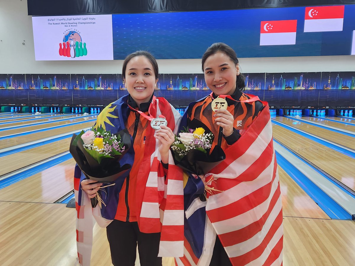 SunwayU's tweet photo. Natasha Roslan, a School of American Education alumna, becomes global champion at the Kuwait Bowling Sorting Club in 2023. In an exciting match versus silver medalist Sin Li Jane, our bowling history was made. You two deserve congratulations! 🏆🎳#AClassAbove #MostHappeningCampus https://t.co/gfsiEbqN1Q
