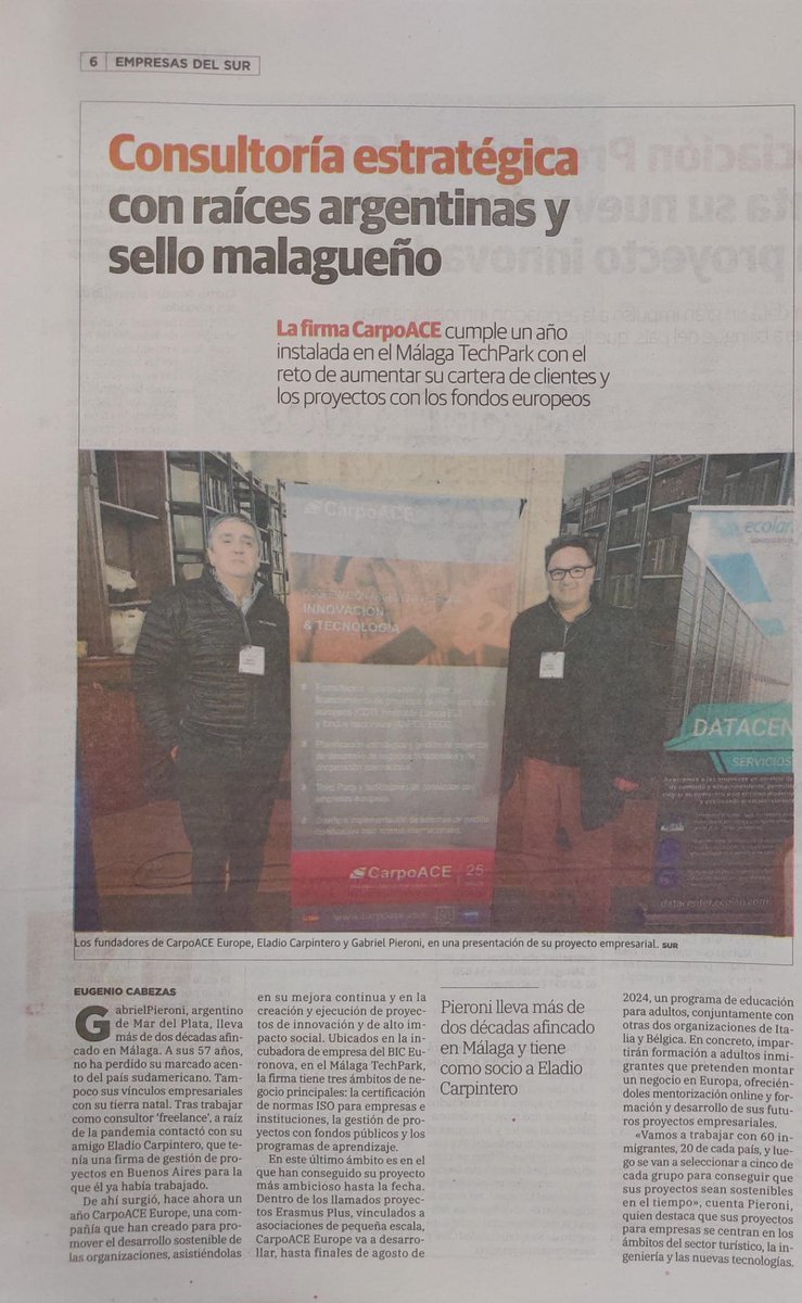 BicEuronova's tweet photo. Desarrollo sostenible de las organizaciones con @carpoace, empresa con sede en @BicEuronova @PTAMalaga 🚀 

Sigue leyendo vía @DiarioSUR 👇🏽https://t.co/jTejIczjr0 https://t.co/aKGPwuCmjT