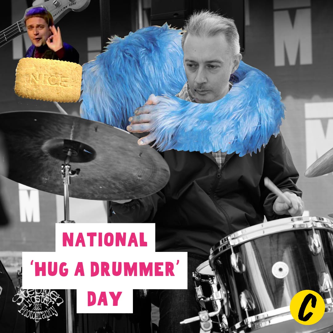 Camerados_org's tweet photo. Get those arms ready and give these folk a 'cymbal' of appreciation, it's National Hug a Drummer Day. Nice. 👌
#WeAreCamerados
#HugADrummer https://t.co/eeJuxPylz9