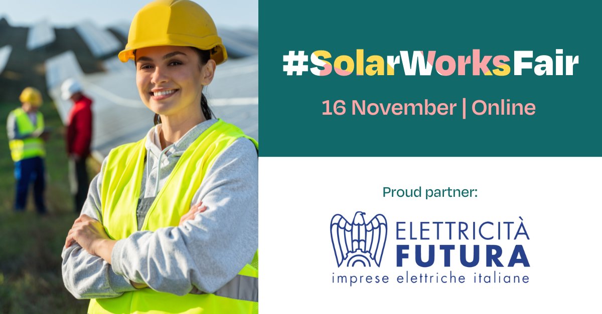 E_Futura's tweet image. Mettere in contatto chi cerca #lavoro nel #solare, le aziende che offrono nuova #occupazione e il mondo della #formazione. 
È l’obiettivo della #SolarWorks Platform di @SolarPowerEU, #ElettricitàFutura è partner di questo progetto solarworksplatform.org