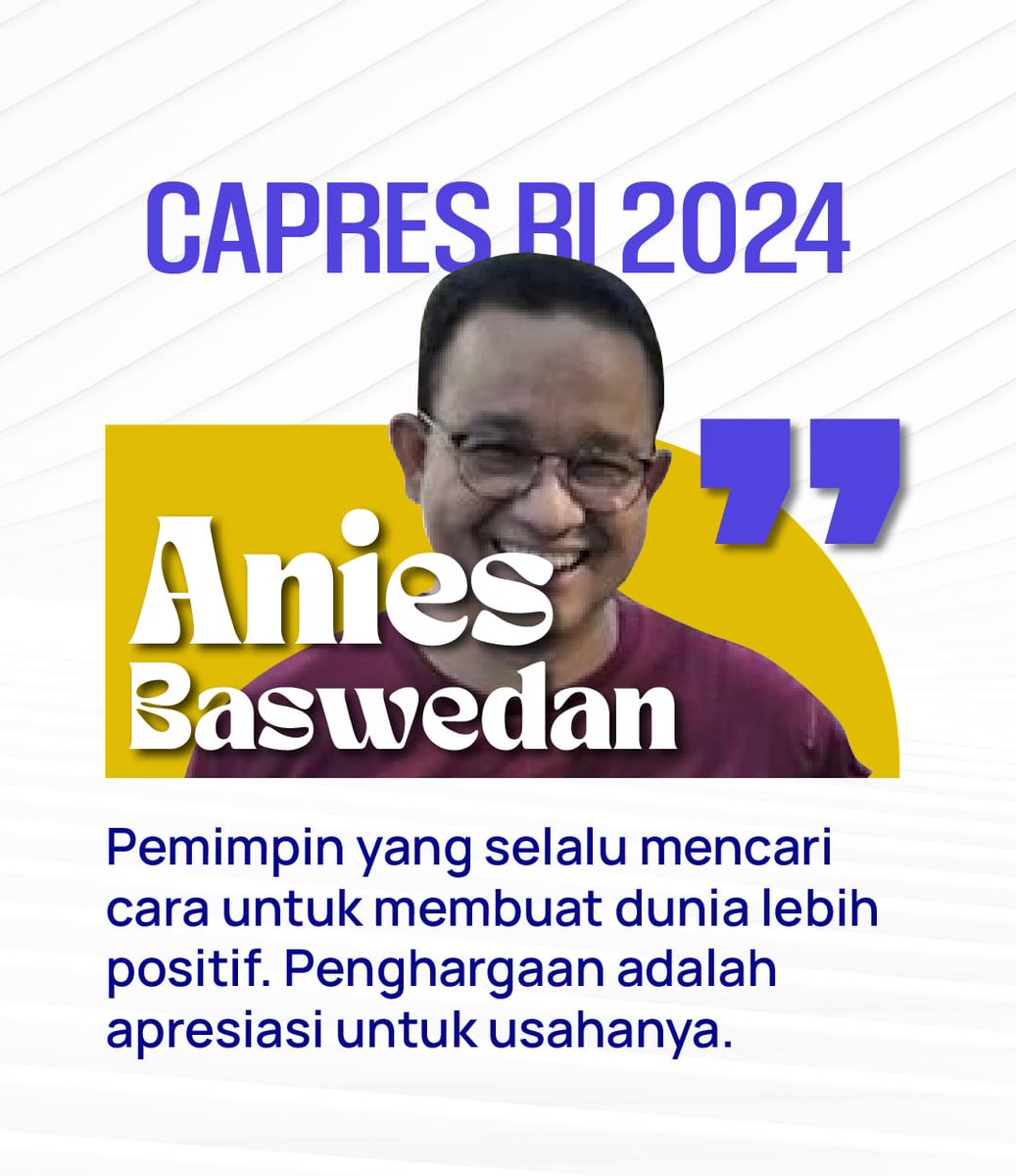 Capres Anies Baswedan, wakil Indonesia di panggung dunia dengan gaya keren. Penghargaan-penghargaannya bikin bangga! 
 Amin Terkenal #AniesTerkenal