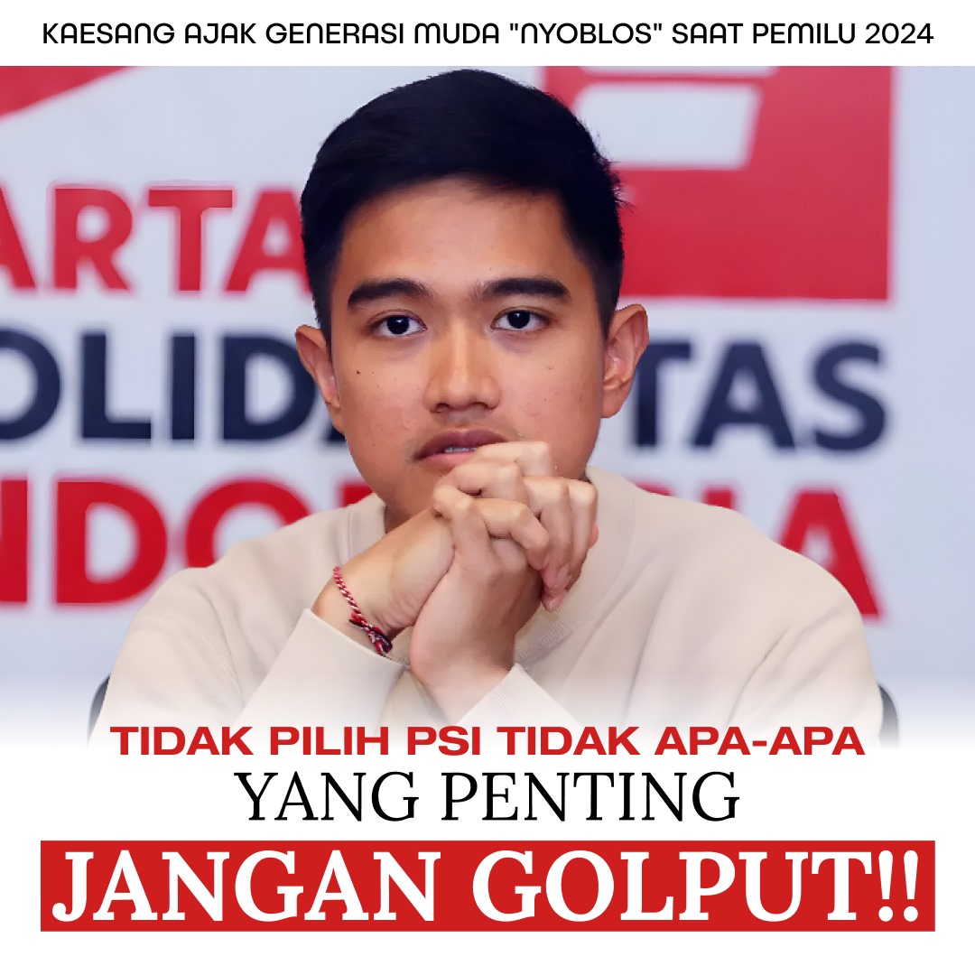 Kaesang mendorong generasi milenial dan Z datang ke tempat pemungutan suara (TPS) pada Pemilu 2024 untuk nyoblos. 

#NinjakaesangPSI #SangKetum #SangKaesang 

Anak Mudaa PSI Untuk Indonesiaa