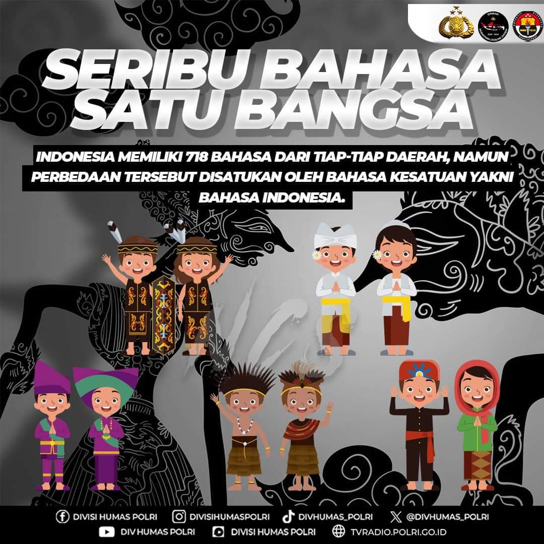 Seribu Bahasa 
Satu Bangsa

Indonesia memiliki 718 bahasa dari tiap-tiap daerah, namun perbedaan tersebut disatukan oleh bahasa kesatuan yakni bahasa Indonesia.

Sumber: @Indonesiabaik.id