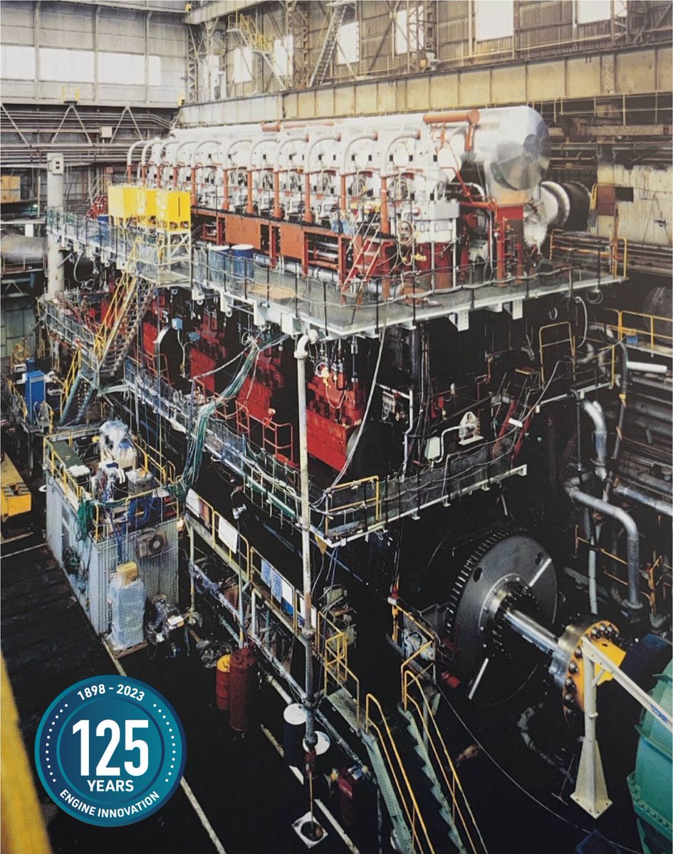 WinterthurGD's tweet photo. #125Years
As demand for fast containerships grew WinGD’s predecessor developed the RTA engine, the first to exceed 50% thermal efficiency and - with the 14RTA96C - the biggest engine in the world to this day.
#EngineInnovation #WinGD https://t.co/cb4TiKhqKR