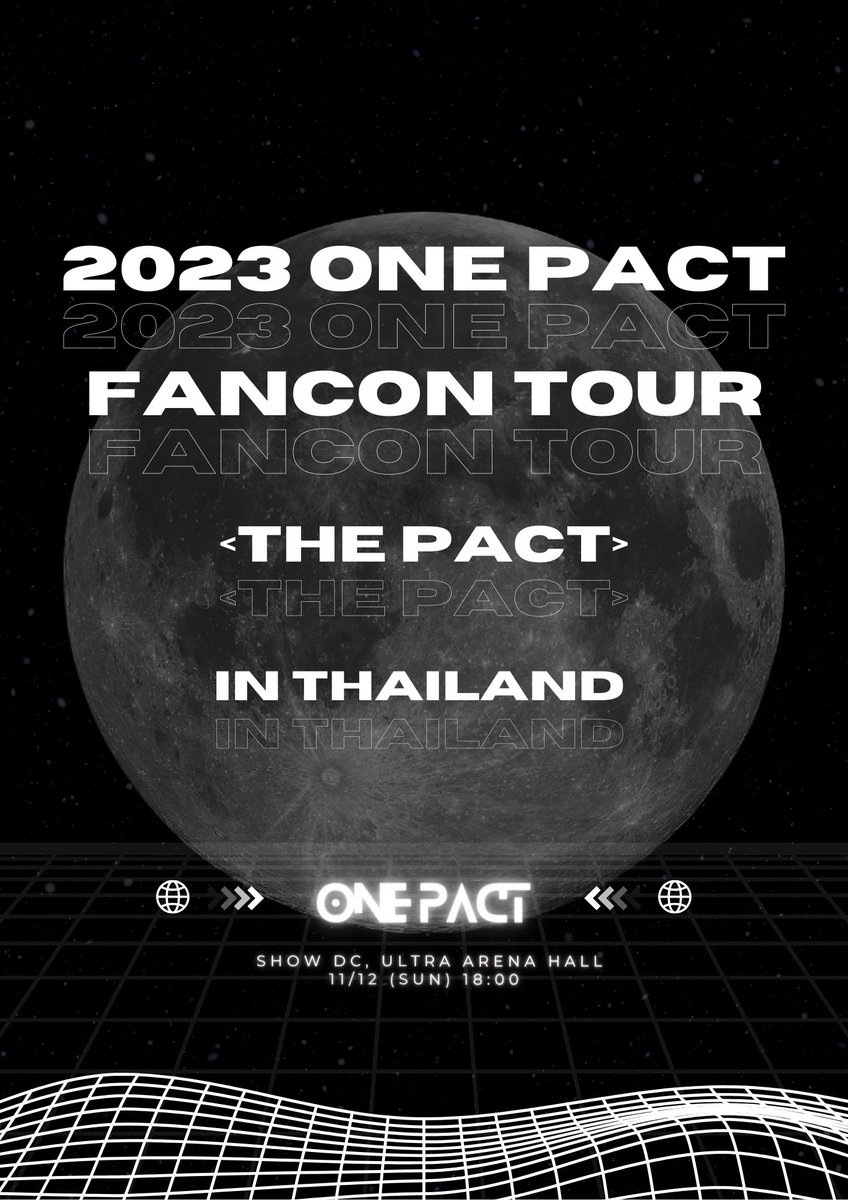 <THE PACT> 2023 ONE PACT FANCON TOUR IN THAILAND : Pre Debut Tour ⏰2023.11.12 (SUN) 18:00 📍SHOW DC, Ultra Arena Hall ✔<티켓 예매 오픈> 10월 21일 (SAT) 12:00 *예매 사이트는 추후에 공개 예정 #ONEPACT #원팩트 #THEPACT