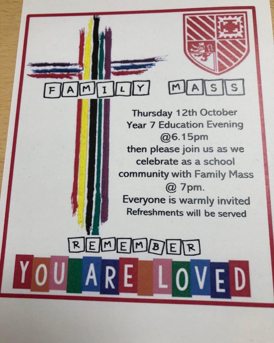 STACSChaplaincy's tweet photo. You are warmly welcome to attend Family Mass at Aquinas at 7pm on Thursday 12th October. https://t.co/kzyliR9K5I