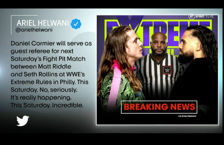 mazecombat's tweet photo. Daniel Comier will serve as WWE's next referee 

#SethRollins #BeckyLynch #TheMan #Raw #Sdlive #RomanReigns #RomanEmpire #Braywyatt #TheFiend #WWELive #WWENetwork #WWENXT    #WWWERAW https://t.co/iBDF0C7kKt
