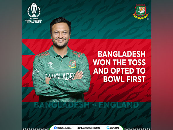 ani_digital's tweet photo. CWC 2023: Bangladesh win toss, elect to bowl first against England
Read @ANI Story | https://t.co/rcgfKFwhJy
#ICCCricketWorldCup #ENGvsBANG #cricket #CWC2023 #JosButtler #ShakibAlHasan https://t.co/E5IeWUykO2