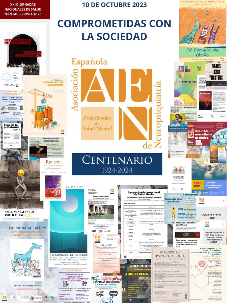 Hoy 10 de octubre, Día de la Salud Mental, queremos recoger en una imagen parte de todo el trabajo que nuestras socias y socios han llevado a cabo durante este año. Y seguimos.