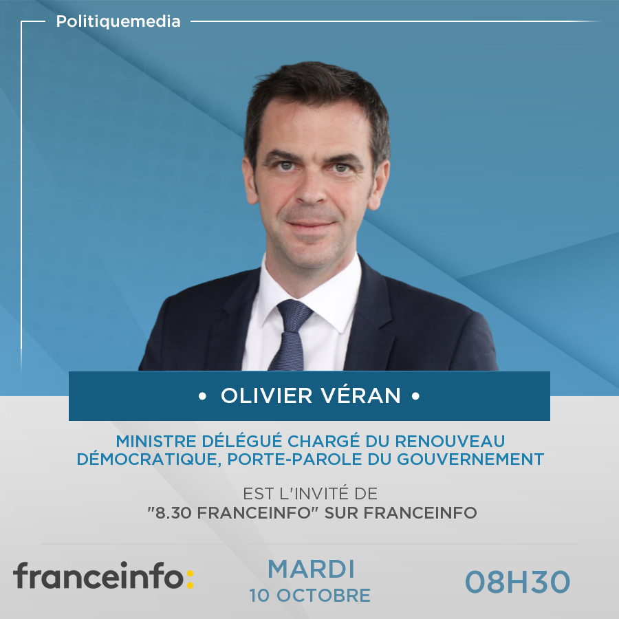 .<a href="/olivierveran/">Olivier Véran</a> est, aujourd'hui mardi 10 octobre à 08:30, l'invité de "8.30 franceinfo" sur Franceinfo politiquemedia.com