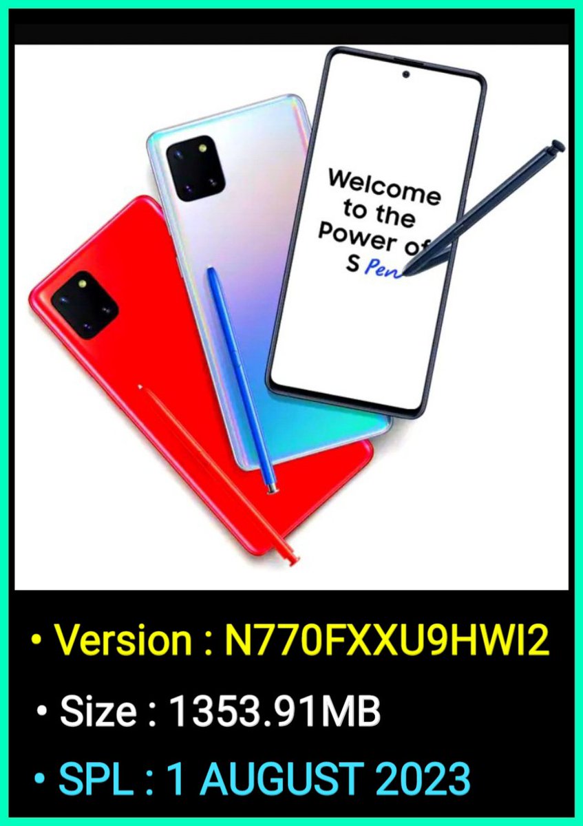 TechActivist666's tweet image. Samsung Galaxy Note 10 Lite gets August 2023 Security Update in Brazil 🇧🇷 

#Samsung
#GalaxyNote10Lite
#August2023Update