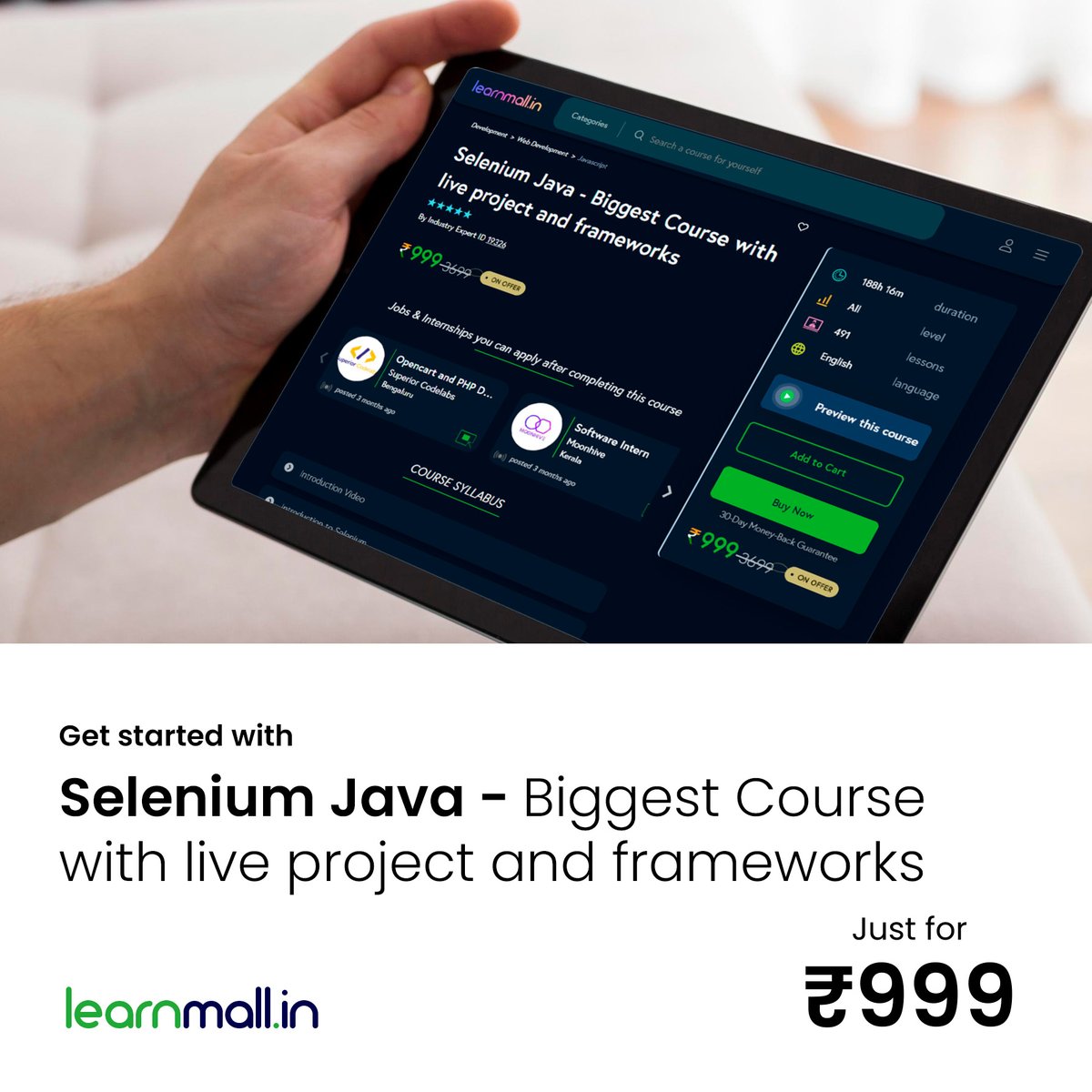 learnmall's tweet image. To sharpen your programming skills, visit learnmall.in
.
Link: learnmall.in/course/seleniu…
.
#seleniumjavacourse #seleniumjava #seleniumjavaonlinetraining #seleniumjavaframework #seleniumjavacourse #seleniumjavascript #seleniumjavatraining #seleniumjavatestautomation
