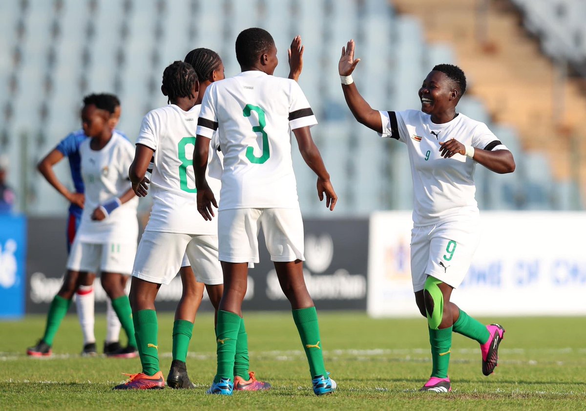 PlatinumFMZW's tweet photo. Zimbabwe women’s national soccer team, The Mighty Warriors 🇿🇼are in another victory after dismissing Namibia by 2 goals to nil in a #CosafaCup2023 in South Africa yesterday.
#MightyWarriors
#zimbabwe
#platinumfmsport https://t.co/ea178nN5Lc