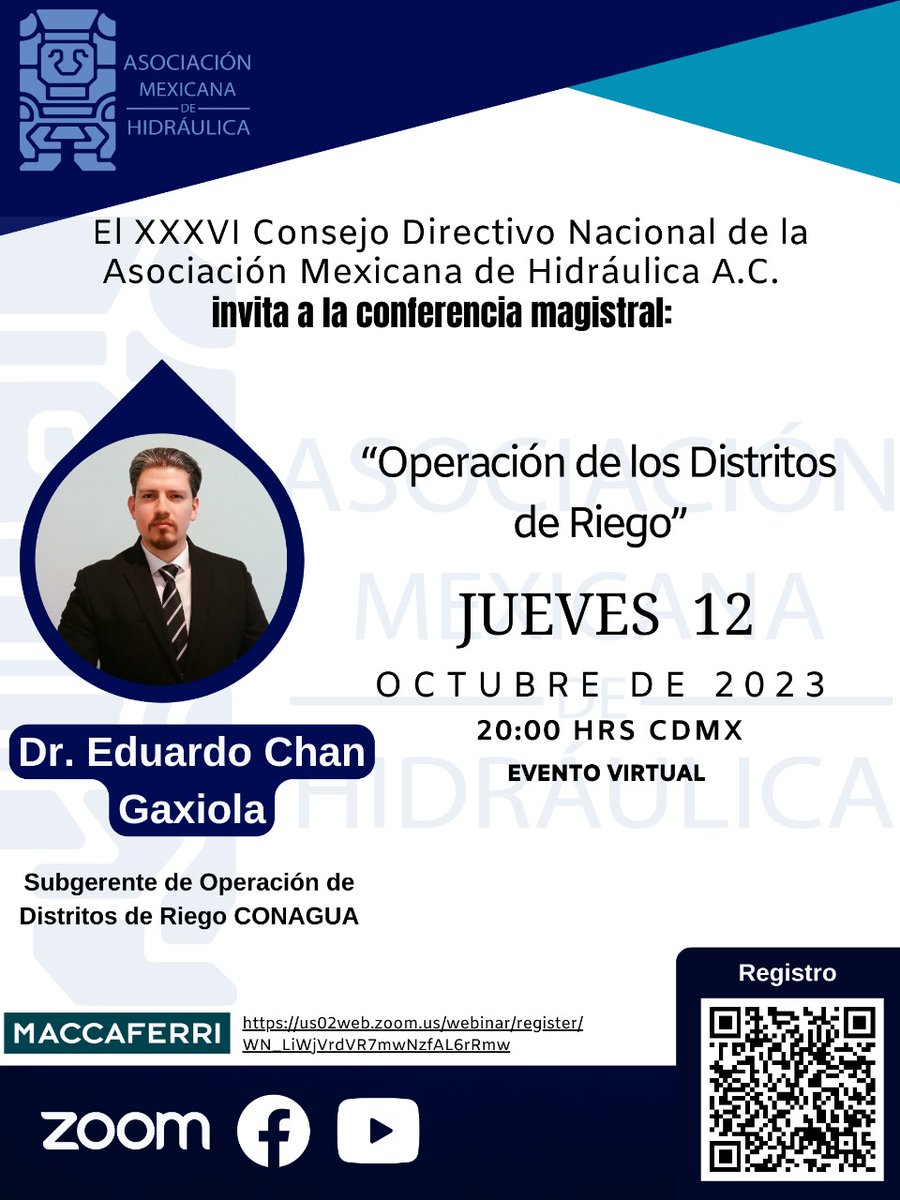 nikteocg's tweet photo. "𝑂𝑝𝑒𝑟𝑎𝑐𝑖𝑜́𝑛 𝑑𝑒 𝑙𝑜𝑠 𝐷𝑖𝑠𝑡𝑟𝑖𝑡𝑜𝑠 𝑑𝑒 𝑅𝑖𝑒𝑔𝑜"
Dr. Eduardo Chan Gaxiola
𝙅𝙪𝙚𝙫𝙚𝙨 𝟭𝟮 𝙙𝙚 𝙊𝙘𝙩𝙪𝙗𝙧𝙚 𝙙𝙚 𝟮𝟬𝟮𝟯 𝟮𝟬:𝟬𝟬 𝙃𝙧𝙨. 𝘾𝘿𝙈𝙓
Evento Virtual
Enlace de inscripción:
https://t.co/NyeW2S2yY9 https://t.co/evxfo3uxIM