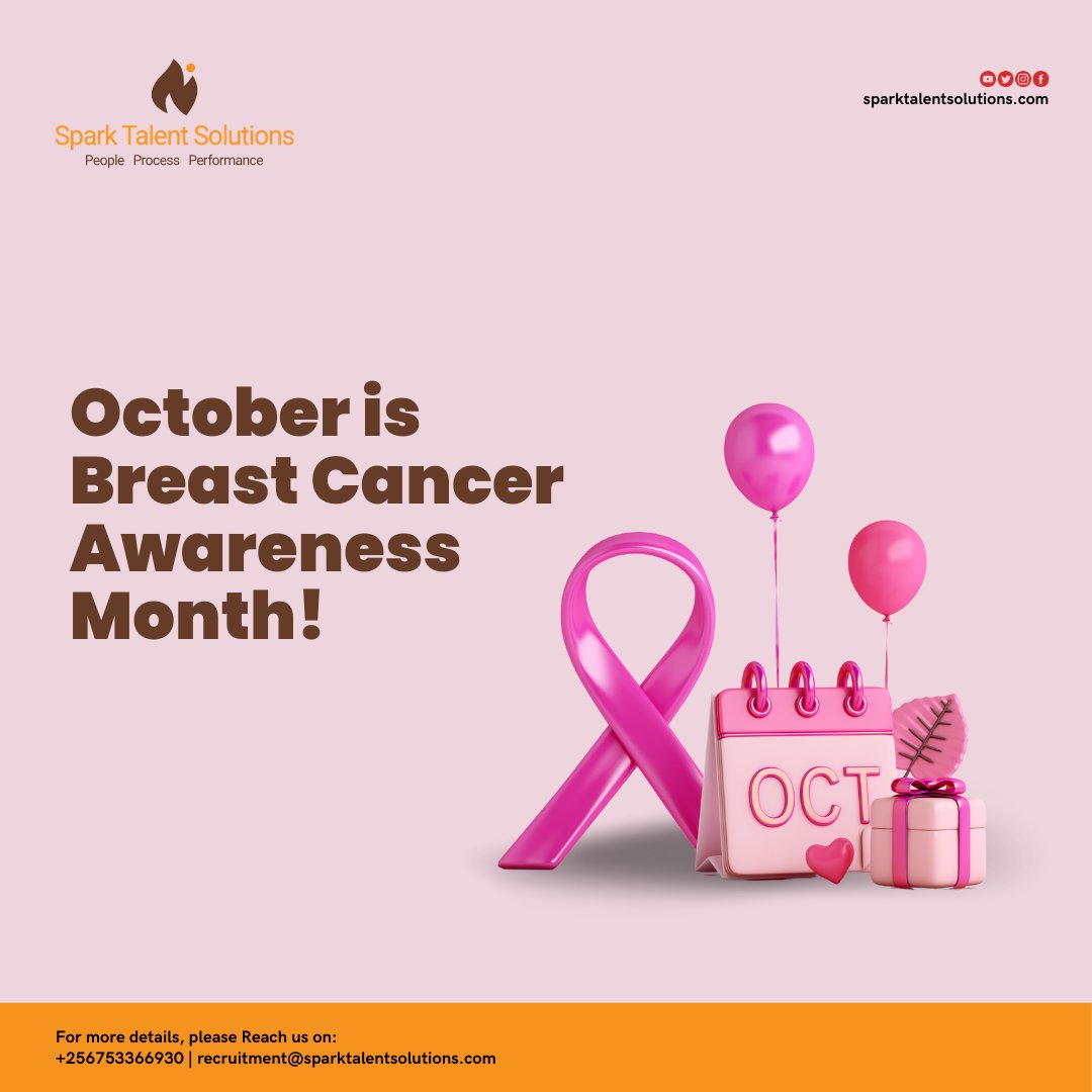 sparkTsolutions's tweet image. October is Breast Cancer Awareness Month! At Spark Talent Solutions, we believe in the power of awareness and support for those affected by breast cancer. Let&apos;s come together to raise awareness, encourage early detection, and support those on their journey to recovery.