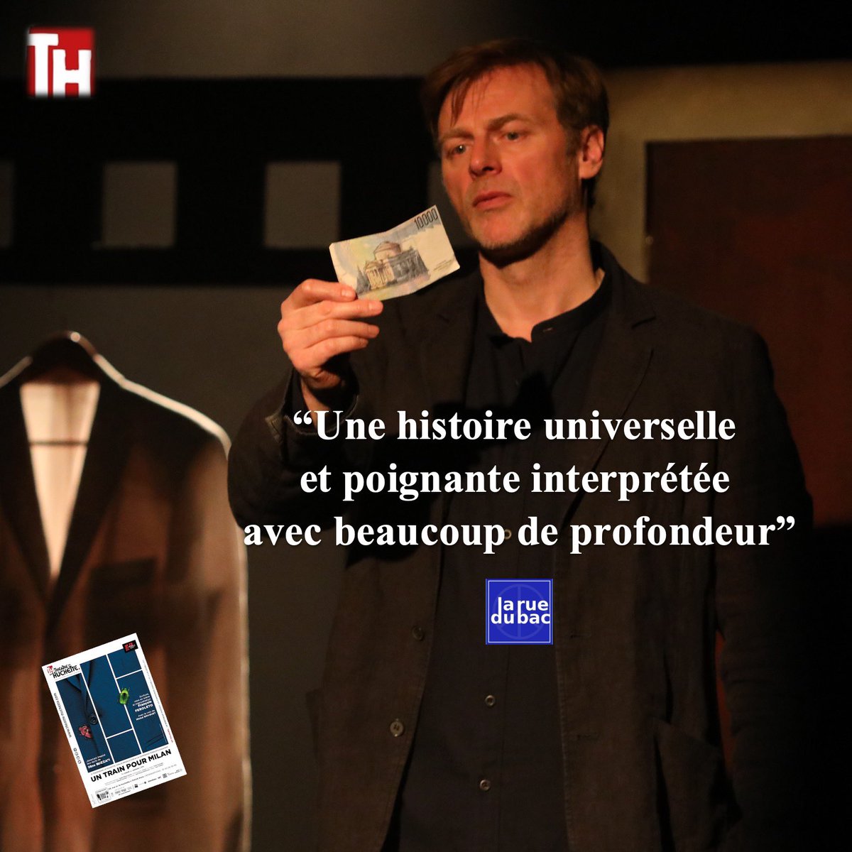 theatrehuchette's tweet image. Merci La Rue du Bac ! De nouveaux compliments amplement mérités pour François Feroleto et son Train pour Milan…
📸 Yannick Debain
#RevueDePresse #SeulEnScene #CritiqueTheatre #Theatre #DinoBuzzati #LitteratureItalienne #IdeesSorties #QuartierLatin