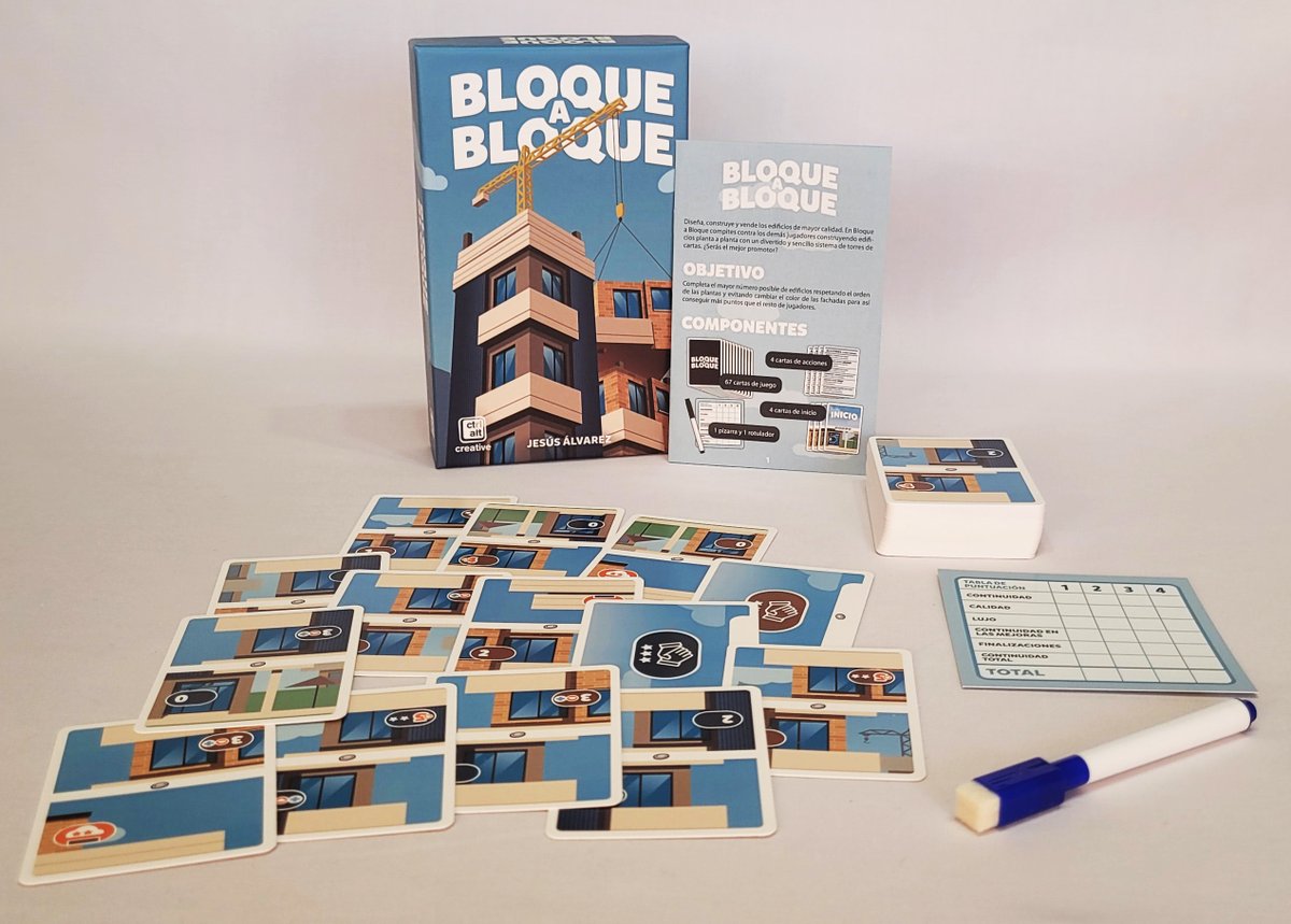 2d6Magazine's tweet photo. #ElJuegoDelDía Hoy hablamos de Bloque a Bloque, un juego de @Ctrlaltcreative en el que competiremos contra el resto construyendo edificios planta a planta con un sistema de torres de cartas. Más info aquí: https://t.co/9jODzk8xNR

#Juegosdemesa #juegosdecartas https://t.co/zfzgy3WCvF