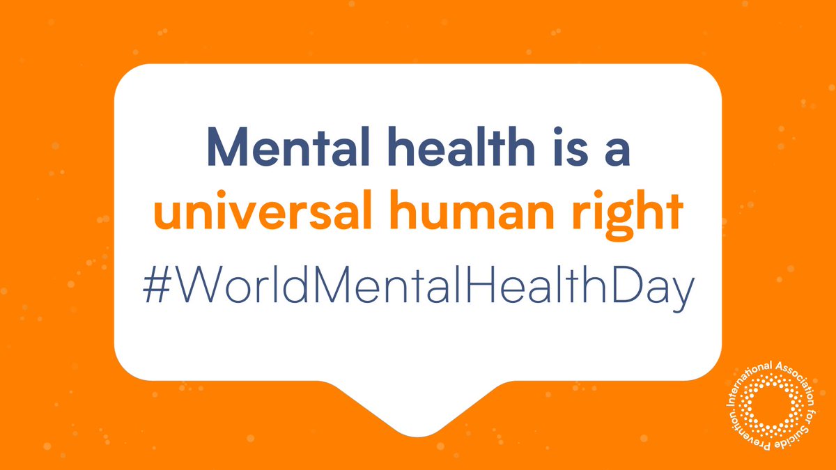 Mental health is a universal human right, not a privilege. By reaching in, encouraging understanding and sharing experiences, we can play a supportive role to people in suicidal crisis and hope to reframe attitudes and remove prejudices towards people experiencing distress. #WMHD