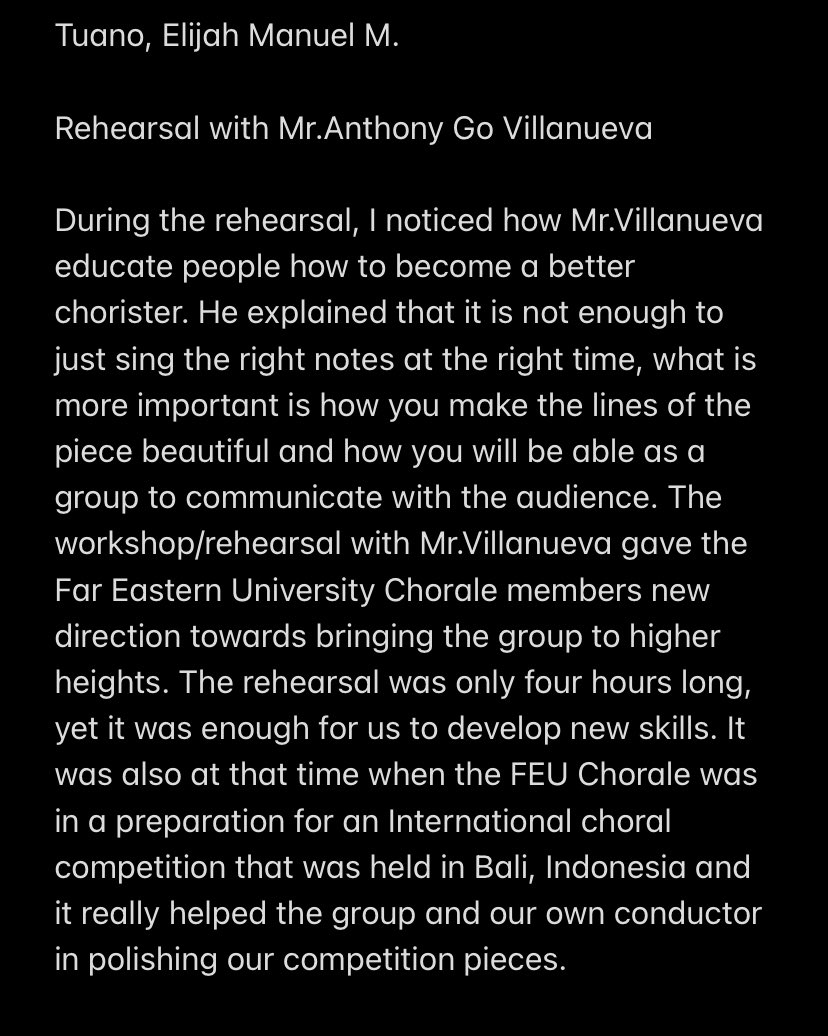 elibuiii's tweet photo. WORKSHOP:
Rehearsals and Workshop with Sir Anthony Villanueva 

Credit Hours: 4 Hours
Word Count: 168
@FEUCenterArts https://t.co/zGwVRprkLH