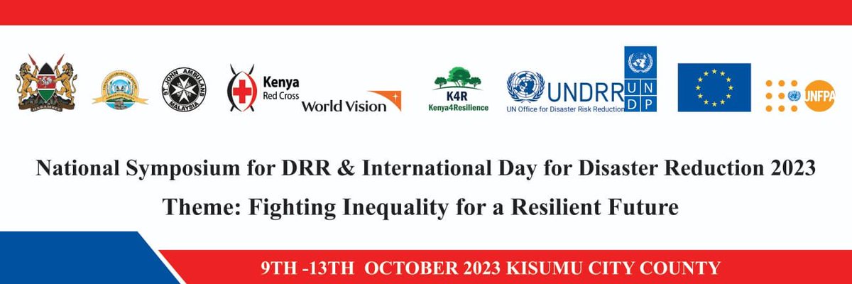 As #Kenya continues to prepare for #ElNino, this week we're hosting the #NationalSymposium on Disaster Risk Reduction, leading up to the International Day for Disaster Risk Reduction on Oct 13. Theme: 'Fighting inequality for a resilient future.' 🌍 #BreakTheCycle