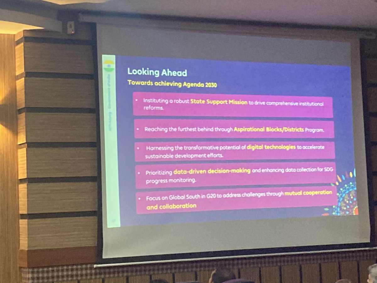 Bharat achieved target 1.2. Goal
1 n 2 are flagship schemes .99 %aadhar card for every Indian to help them reclaim their benefits in case of any disaster ( SDG 16+ n 13) kudos for using the 135 million population as the strength ! <a href="/NITIAayog/">NITI Aayog</a> #SSWAsubforumonSDGs