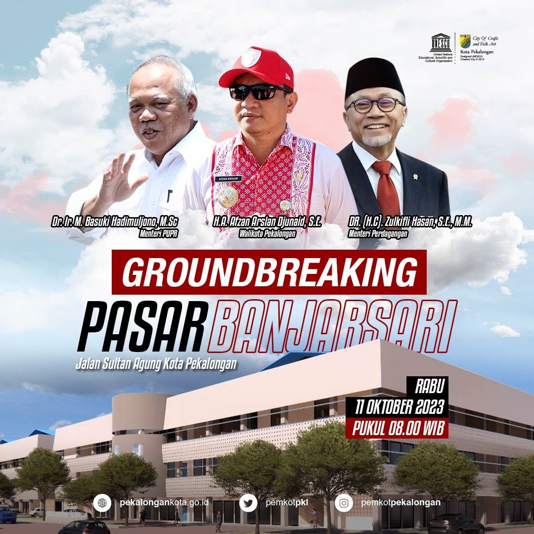 pkl_diskominfo's tweet photo. Groundbreaking Pembangunan Pasar Banjarsari

Rabu, 11 Oktober 2023
Pukul 08.00 wib https://t.co/9e2RCykBsW