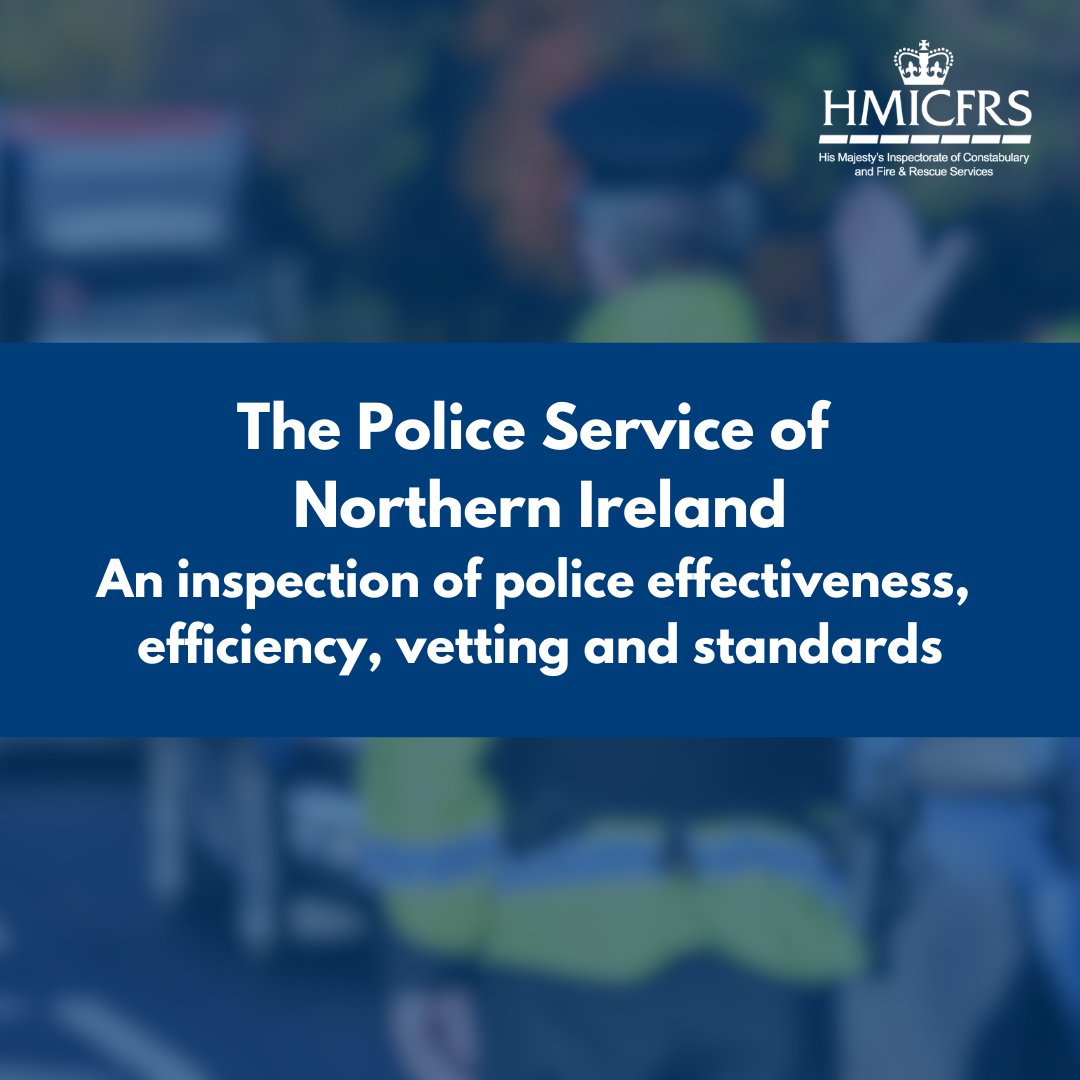 Today we published our latest inspection of <a href="/PoliceServiceNI/">Police Service NI</a>.

We were pleased with the performance of the PSNI, although it needs to improve in some areas to provide a consistently good service.

⬇️ Read more:
ow.ly/1sQR50PUw2G