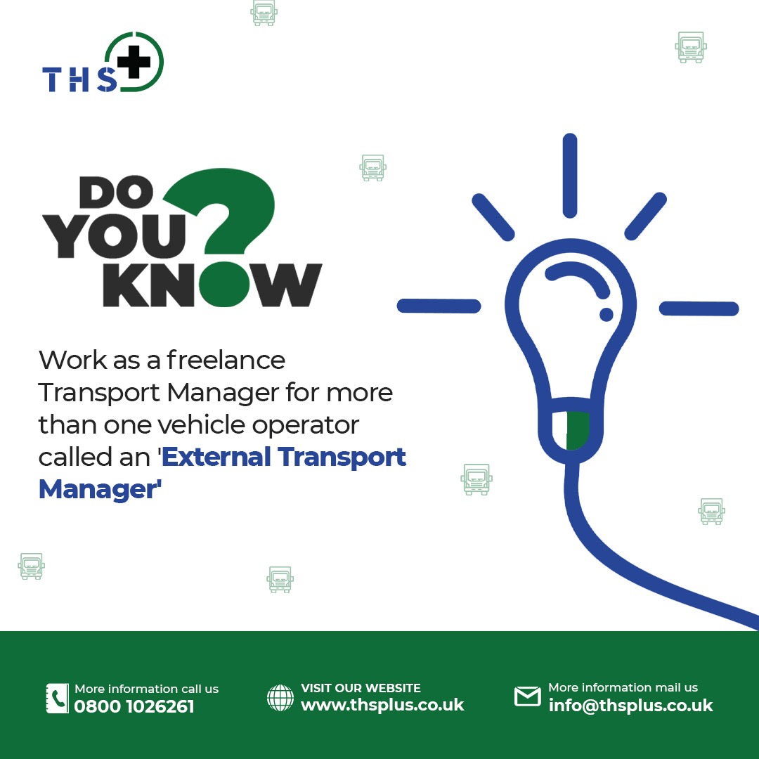 THSPlusUK's tweet image. 👉Do you know?
👉Work as a freelance Transport Manager for more than one vehicle operator called an External  Transport Manager 
📌thsplus.co.uk
#TMCPC #CPC #TransportManagerRefresher #TransportationTraining #LogisticsUpdate #ProfessionalDevelopment #TransportationSkill
