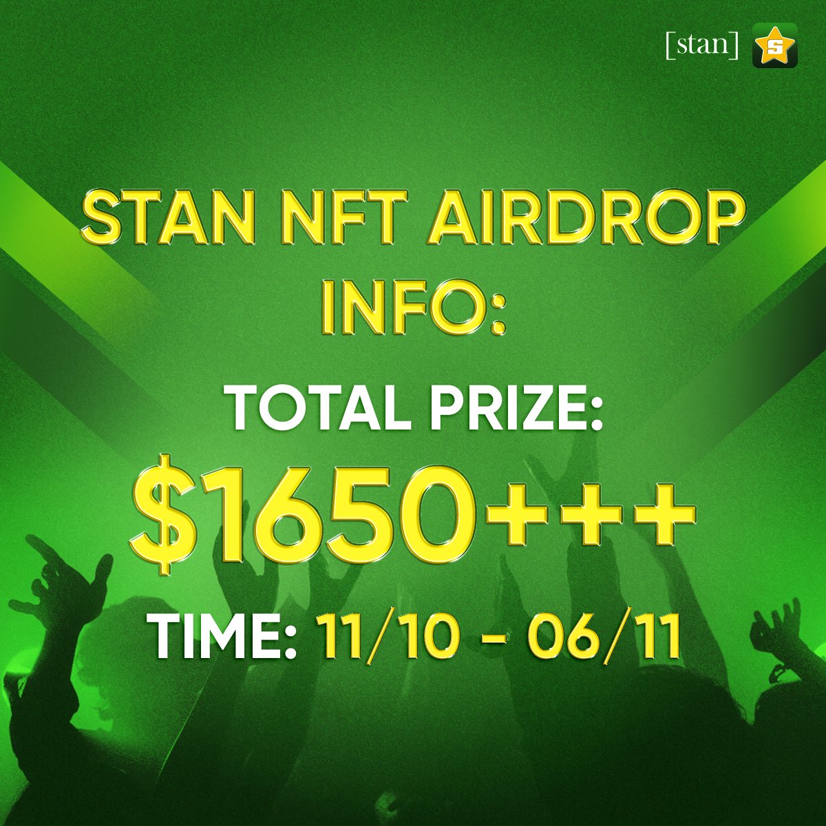 stan_co_ltd's tweet photo. Are you ready for #Stan first #NFTDROP with the total prize of more than $1650?🔥

Save the time: 11/10 8:00 AM (UTC)⏳
How to join👉 https://t.co/gVrWyWrLUx

Be ready and share with your friends❤️ https://t.co/o2w3sqPJNW