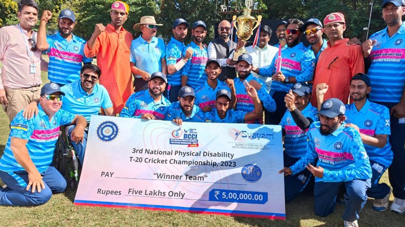 SLSVPurpose's tweet photo. J&K team wins 3rd National Physically Disabled T20 C’ship
https://t.co/ZIl0gmKX1B
#SLSV #SLSVPurpose #ChangeMaker #Efforts #purpose #disabilityawareness #disability #disabled #Differentlyabled #cerebalpalsy #purpose #Youth @BrigadierAnil @narayanseva_ @dcciofficial https://t.co/gfTzDKW31Y