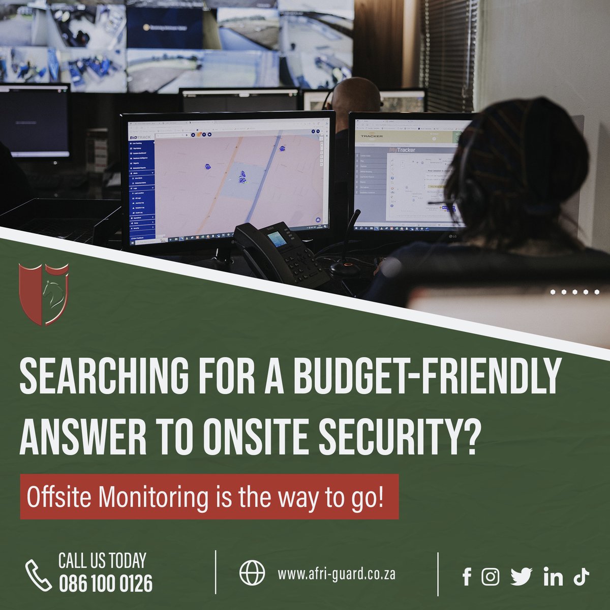 AfriGuardSA's tweet image. Offsite monitoring helps businesses with common problems. It makes security better, operations smoother, and work more efficiently. Having security staff onsite can cost a lot. Offsite monitoring is a cheaper option. Contact us: 086 100 0126 #OffsiteMonitoring #AfriGuard