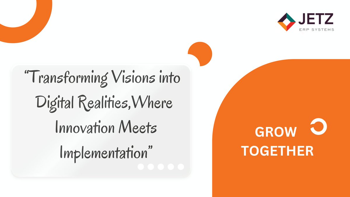 JETZERP's tweet photo. Translating visionary ideas into digital landscapes, bridging the gap between innovation and practical implementation.
#DigitalTransformation #TechVisionaries  #InnovateAndImplement #TechInnovation #VisionToReality #FutureTechNow

Visit Our Website
https://t.co/3VusmMfYZx https://t.co/cBM4QnDgjc