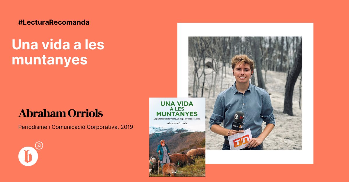 AlumniFCRI's tweet photo. Ja podeu trobar a les llibreries el primer llibre d'@AbrahamOrriols, "Una Vida a les Muntanyes". Publicat per @arallibres, el periodista narra la història de la Marina Vilalta, "la pastora més vella de Catalunya".
#TalentBlanquerna #LecturaRecomanada @BlanquernaFCRI https://t.co/tKCtnALelD