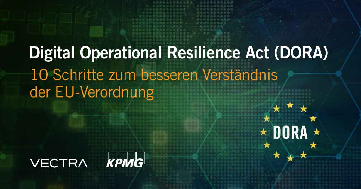 Bis 17. Januar 2025 müssen EU-Finanzunternehmen &amp; IKT-Dienstleister DORA-Anforderungen erfüllen. Diese Verordnung betrifft 22.000+ EU-Unternehmen, sichert Betriebskontinuität bei Cybersicherheitsstörungen. Bereit? #DORA2025 info.vectra.ai/de/kpmg-vectra…