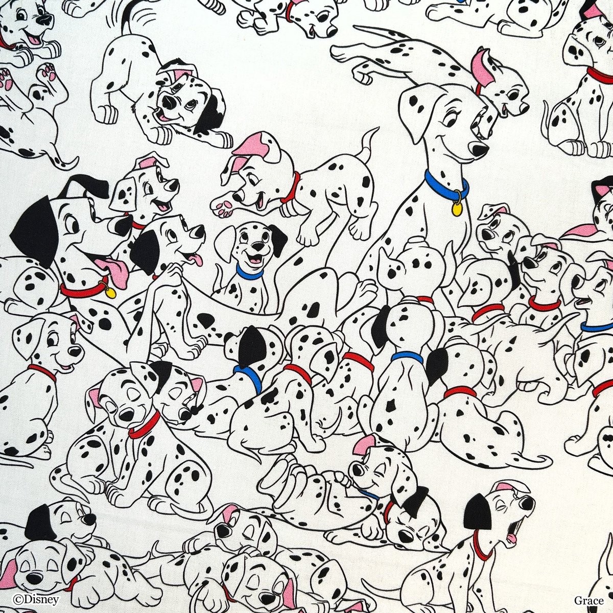 【Disney/ Scarf】 -101 Dalmatians-  『101匹わんちゃん』のダルメシアンファミリーデザイン🐶 賑やかで楽しそうなワンダフルライフをお手元で覗いてみてください❤️  #101匹わんちゃん #ダルメシアン #ディズニー #Disney