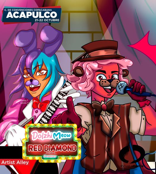 vivelaconco's tweet photo. .@DolzhiMeow y @Red_Diamond_art llegan al Artist Alley de la ConCo Acapulco. Son dos grandes amigos con gusto por la ilustración, el anime y las artes.

Encuentra tu boleto en  Rana's, local C-13 de Galerías Acapulco (Gran Plaza) y en https://t.co/kajSKvGyjl.
#ViveLaConCo https://t.co/KPvGMeEEW4