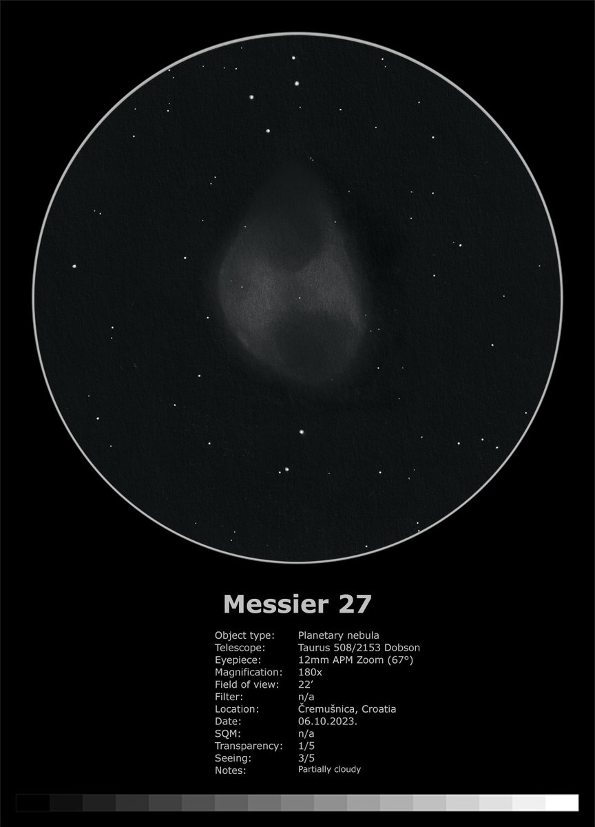 VrhovacVedran's tweet photo. Messier 27, Dumbell nebula in Vulpecula
#astrosketch
#messier27 https://t.co/nCZU2AIyj4