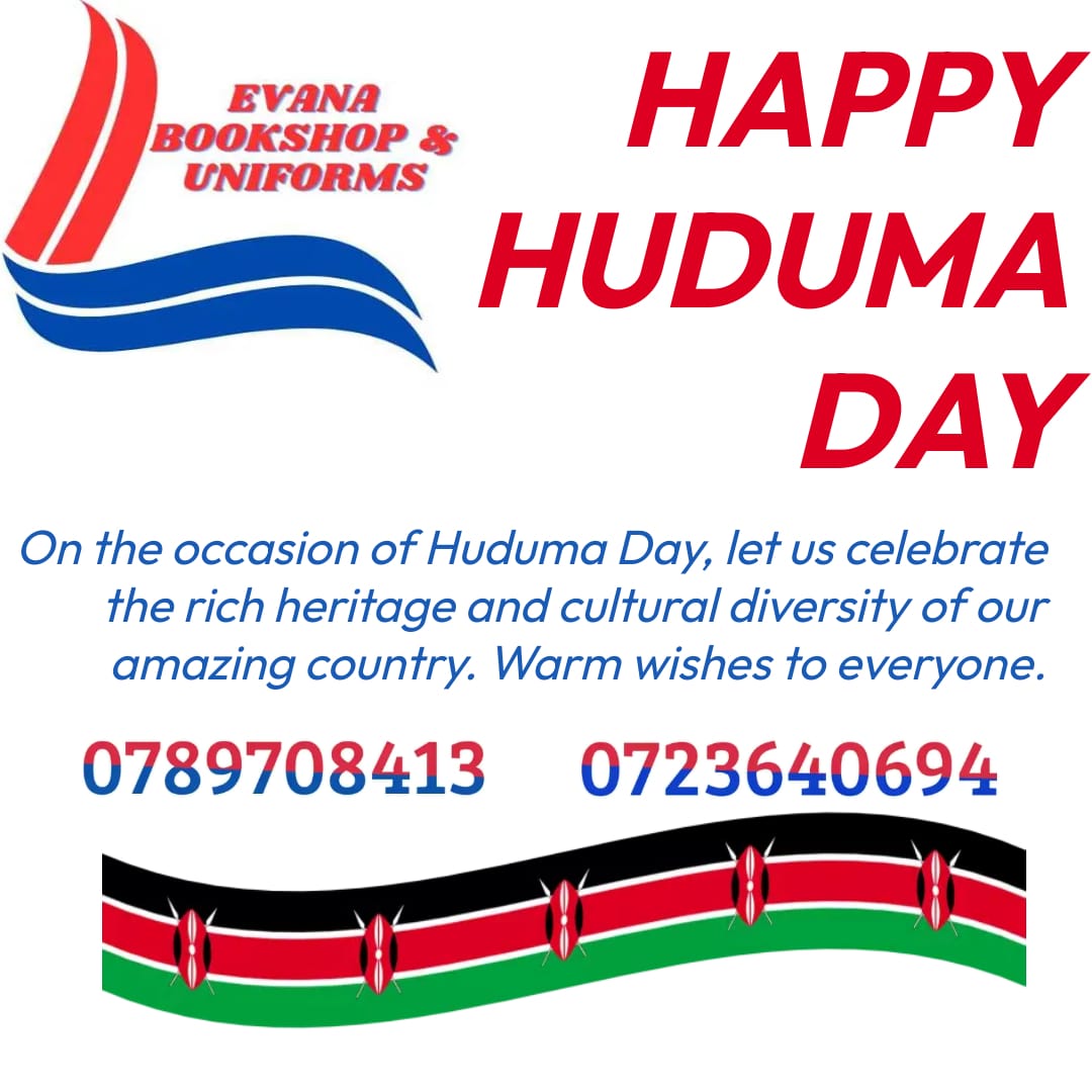 Evanabookshop's tweet photo. @Evanabookshop we wish you a happy #HudumaDay

We are open today,come make your orders with us.

We do deliveries, to Contact us

Call: +254723640694 

Email:evanabookshop@gmail.com 

 #EvanaBookshopandUniforms
#EvanaBookshop
#EvanaUniforms
#utawalaairways #utawala https://t.co/cVLMFwvRrC