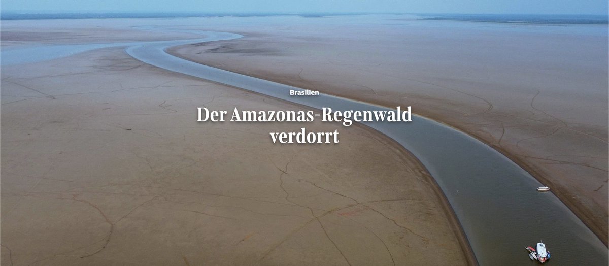 Der Amazonas-Regenlwald trocknet aus. 

Der Stand
🔴 1/4 der Amazonas-Flussdelfine sind gestorben, Fischsterben lässt Nahrungsgrundlage wegfallen
🔴 Flusspegel sinken teilw. 20-30cm/Tag, Wassertemepraturen von 40°
🔴 Es herrschen Dürre & Hitze 
🔴 56 der 62 Gemeinden in Not

🧵