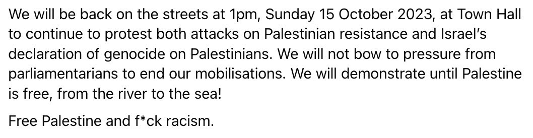 This is an important statement from the Palestine Action Group, the organisers of last night's rally in Sydney - calling out the misrepresentation of the action and making the demonstration’s purpose and their anti-colonialist and anti-racist stance clear.
