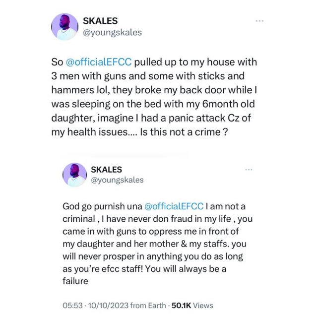 Skales says EFCC is an oppressive agency.