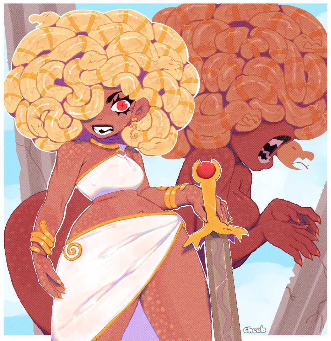 chibichanga12's tweet photo. Deja dressed as a gorgon https://t.co/8IO6D5utE1