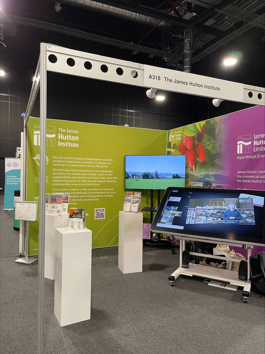 JamesHuttonInst's tweet photo. Day one of the @ffexposcotland at @PandJLive, Aberdeen. 

We have been talking about our #Agritech robot 'Tom' v4 and discussing our #climatepositive #farming initiative at Glensaugh.

📢📍Find us on stand: A318. https://t.co/E7JoByycoT